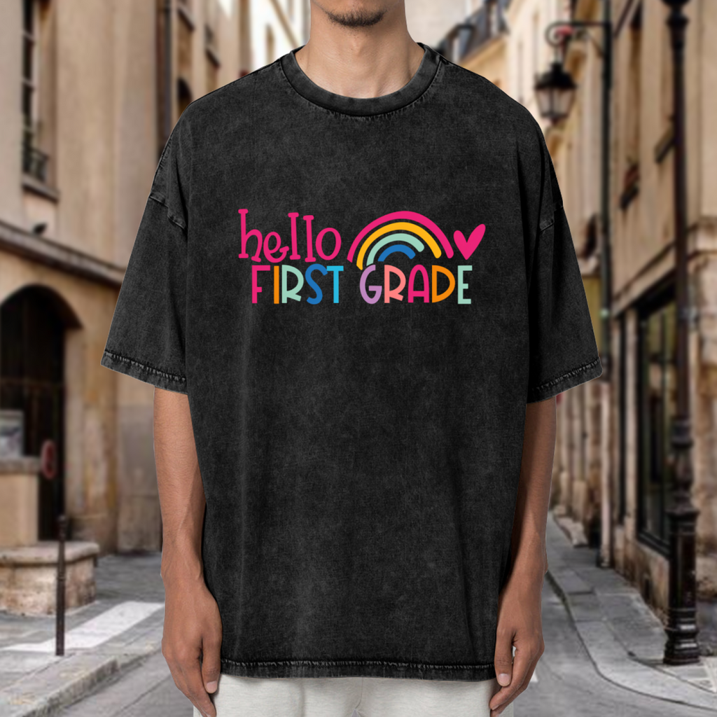 First Grade Teacher washed graphic T-shirt product image