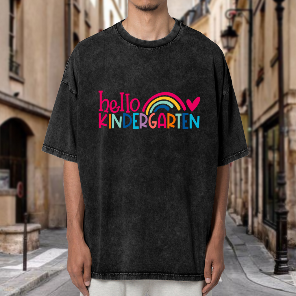 Kindergarten Teacher washed graphic T-shirt product image