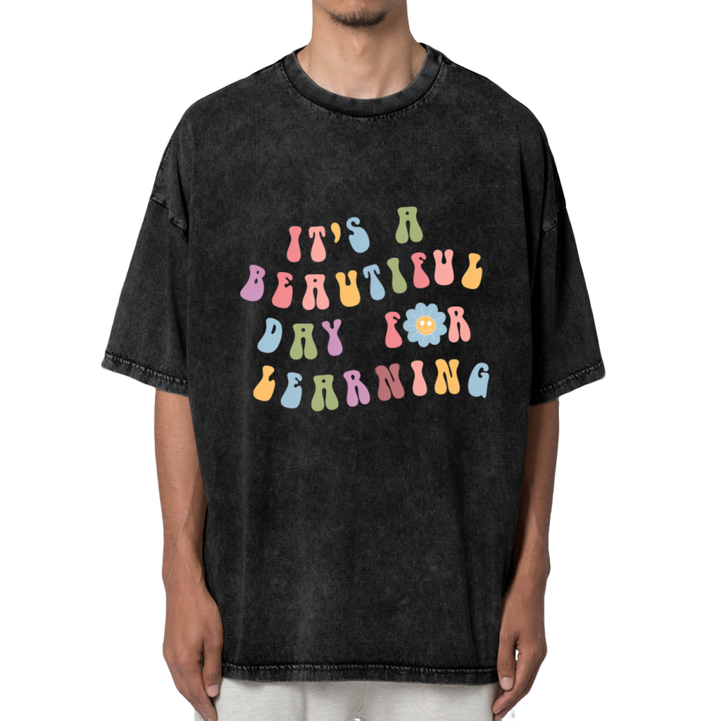 It's A Beautiful Day For Learning washed graphic T-shirt product image