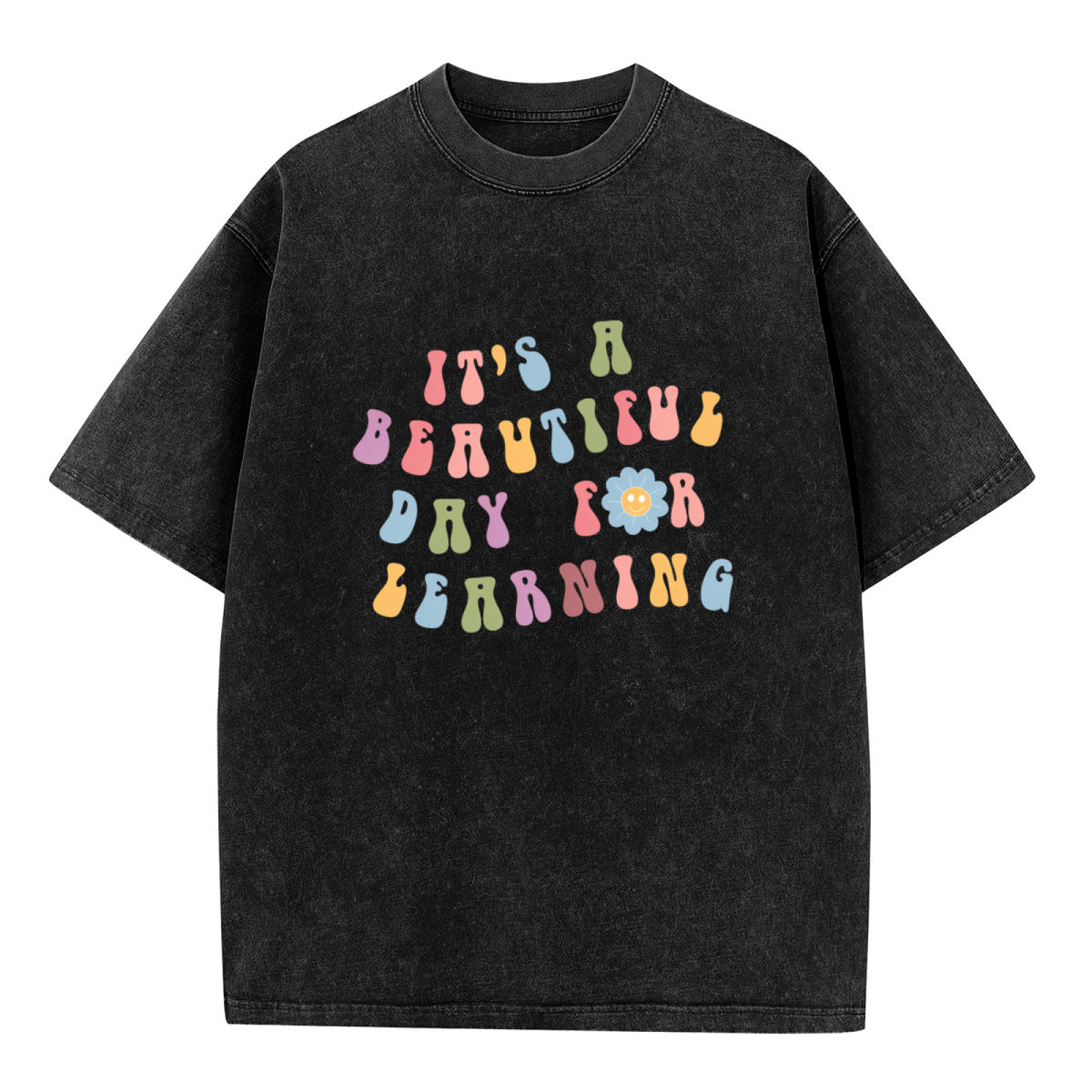 It's A Beautiful Day For Learning washed graphic T-shirt product image
