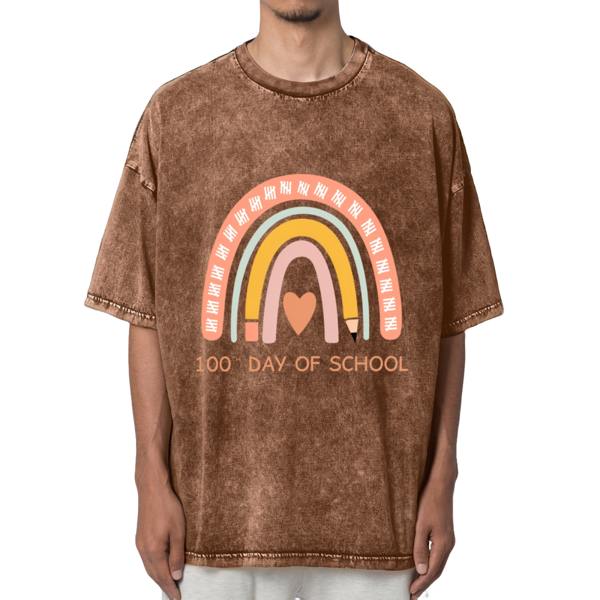 100th Day of School Washed Graphic T-Shirt