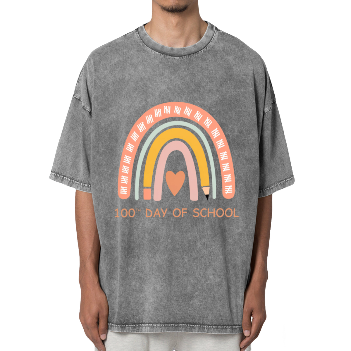 100th Day of School Washed Graphic T-Shirt