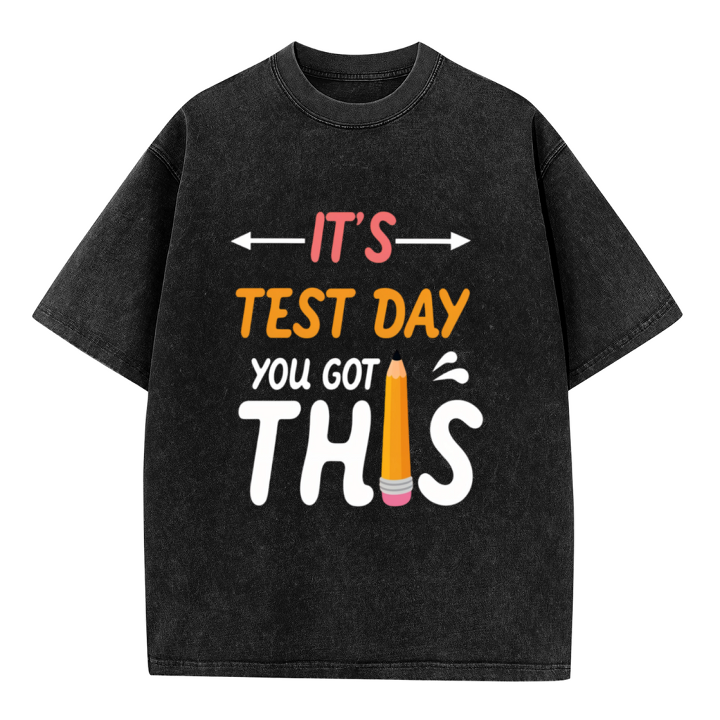 Teacher Testing washed graphic T-shirt product image