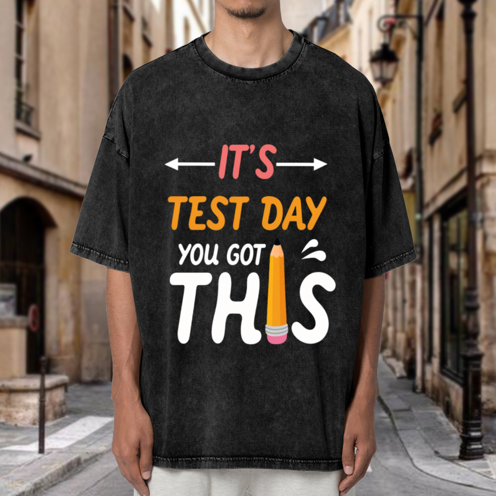 Teacher Testing washed graphic T-shirt product image