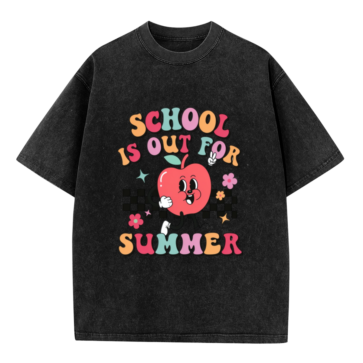 Retro Teacher Summer washed graphic T-shirt product image