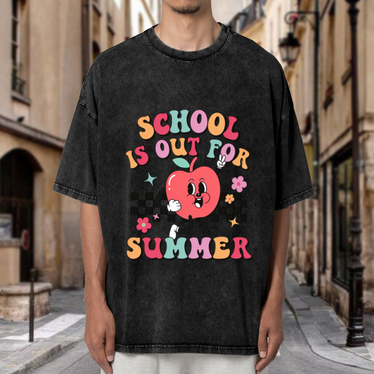 Retro Teacher Summer washed graphic T-shirt product image