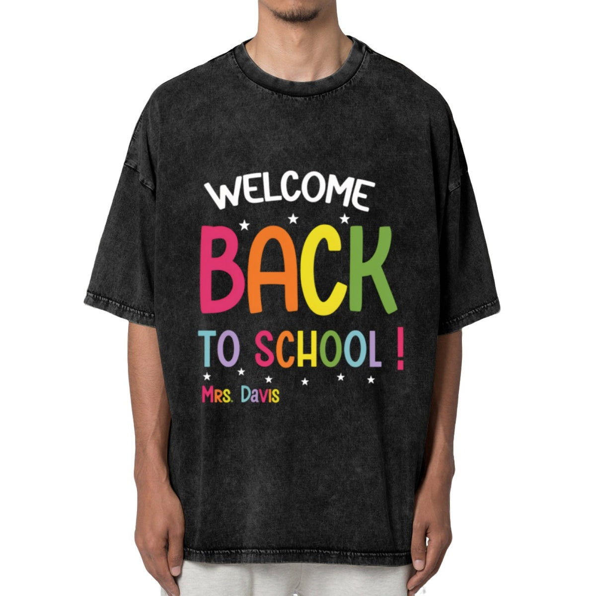 Custom Teacher washed graphic T-shirt product image