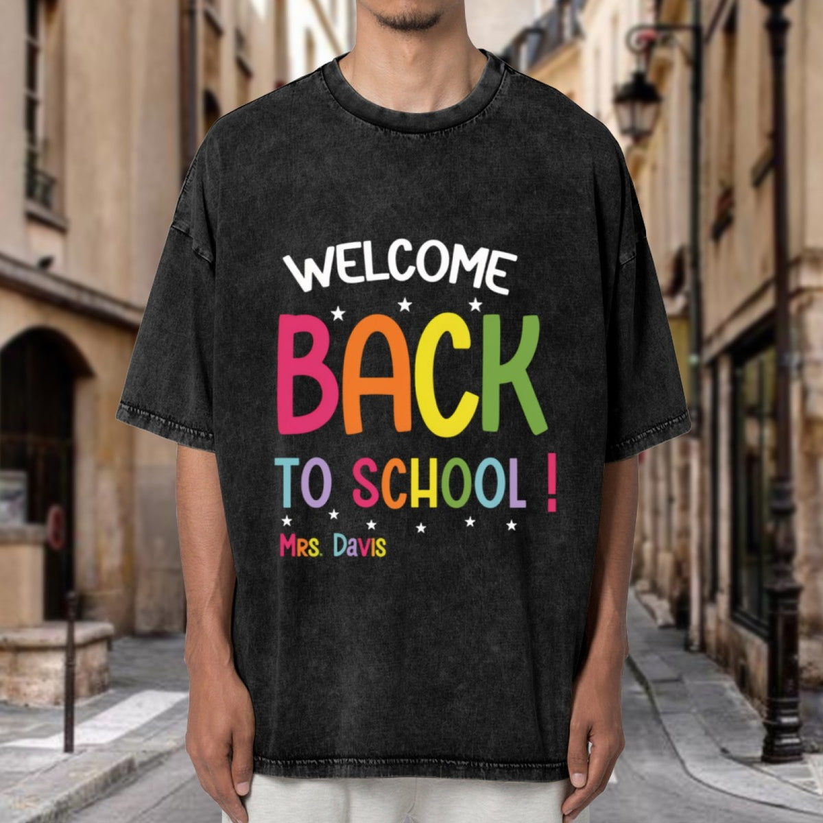 Custom Teacher washed graphic T-shirt product image