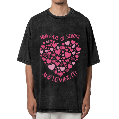 100 Days Of Hearts washed graphic T-shirt product image