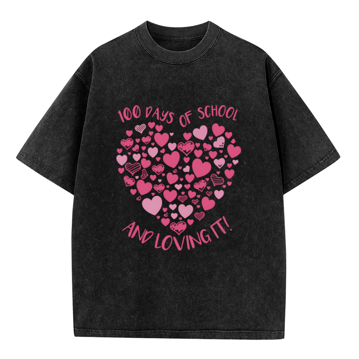 100 Days Of Hearts washed graphic T-shirt product image
