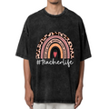 Teacher Life Rainbow washed graphic T-shirt product image