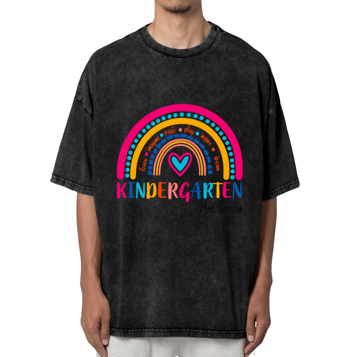 Kindergarten Teacher washed graphic T-shirt product image