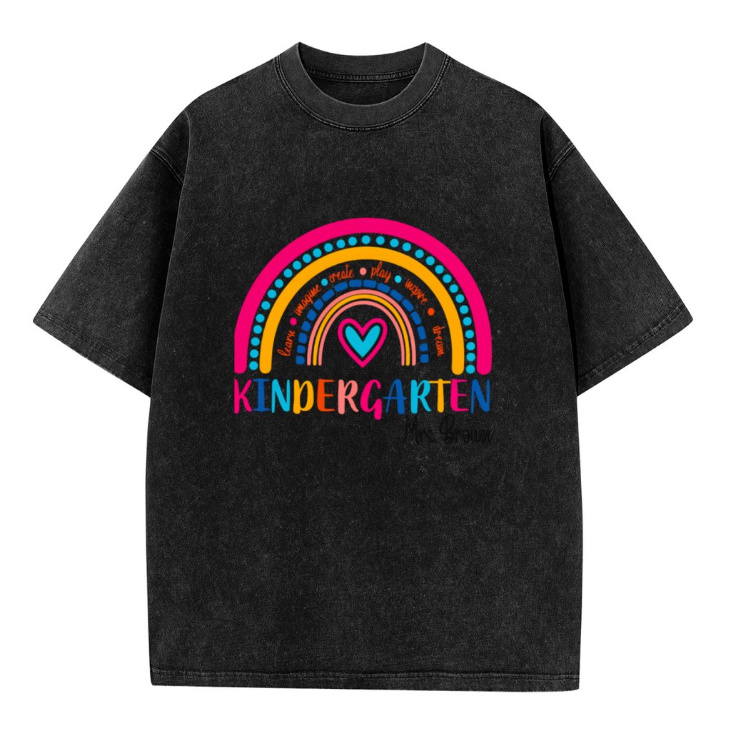 Kindergarten Teacher washed graphic T-shirt product image