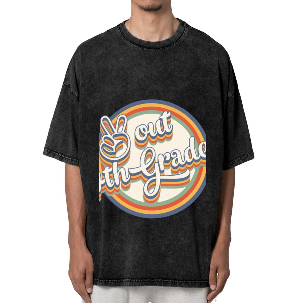 Peace Out 4th Grade washed graphic T-shirt product image