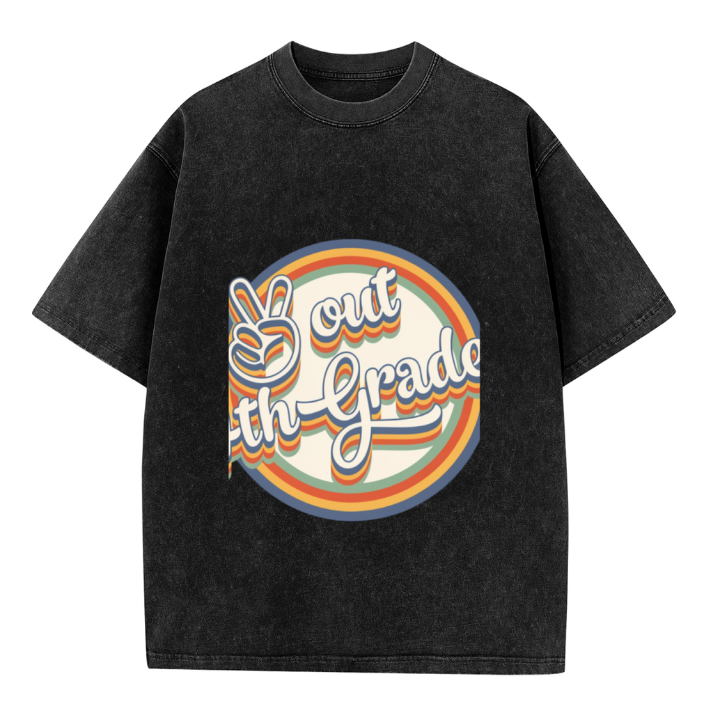 Peace Out 4th Grade washed graphic T-shirt product image