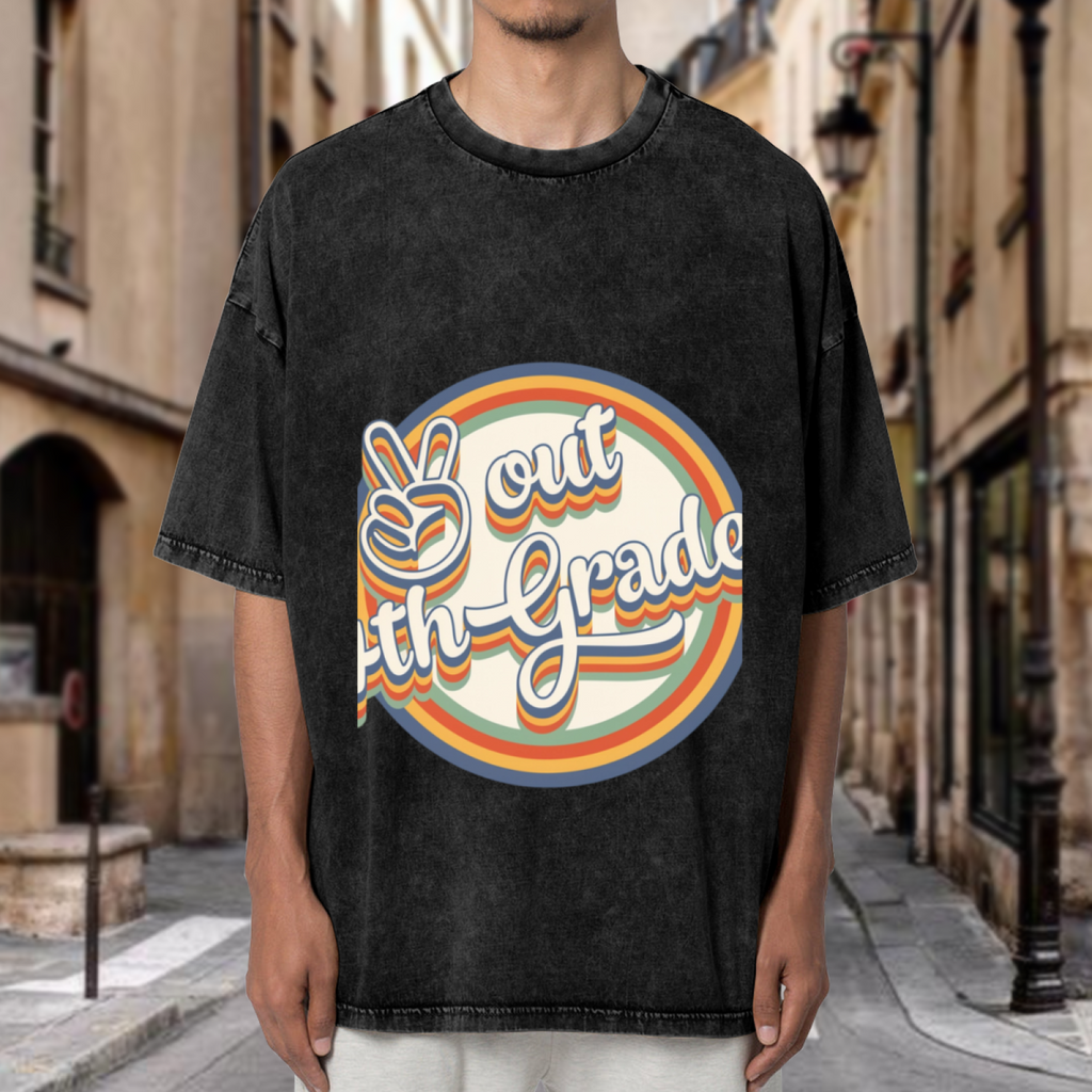 Peace Out 4th Grade washed graphic T-shirt product image