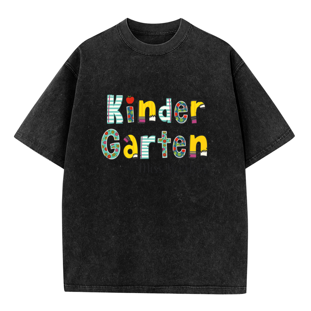 Custom Teacher washed graphic T-shirt product image