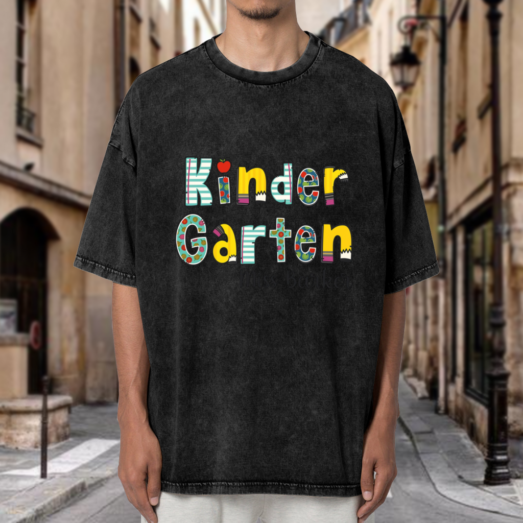 Custom Teacher washed graphic T-shirt product image