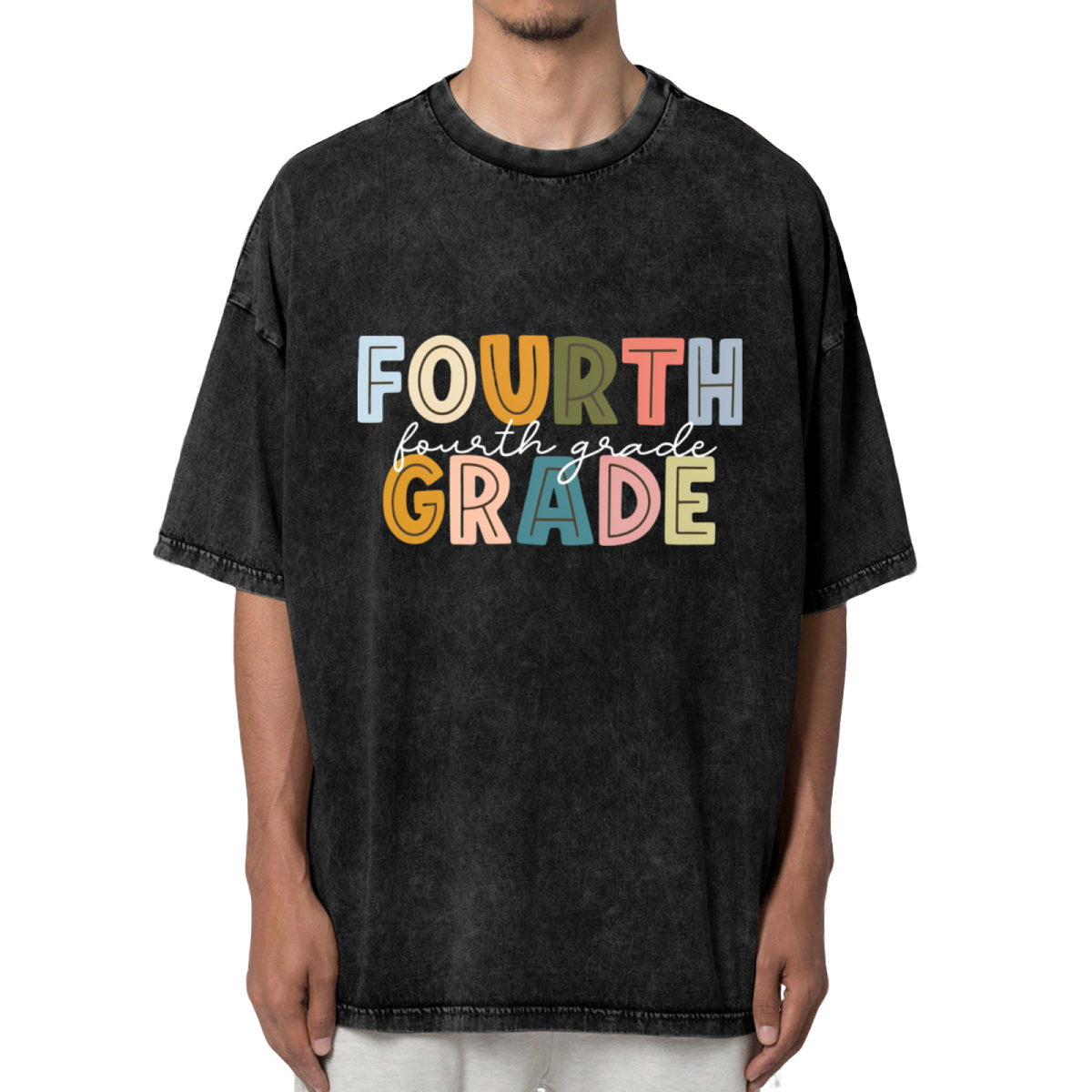 4th Grade Teacher washed graphic T-shirt product image
