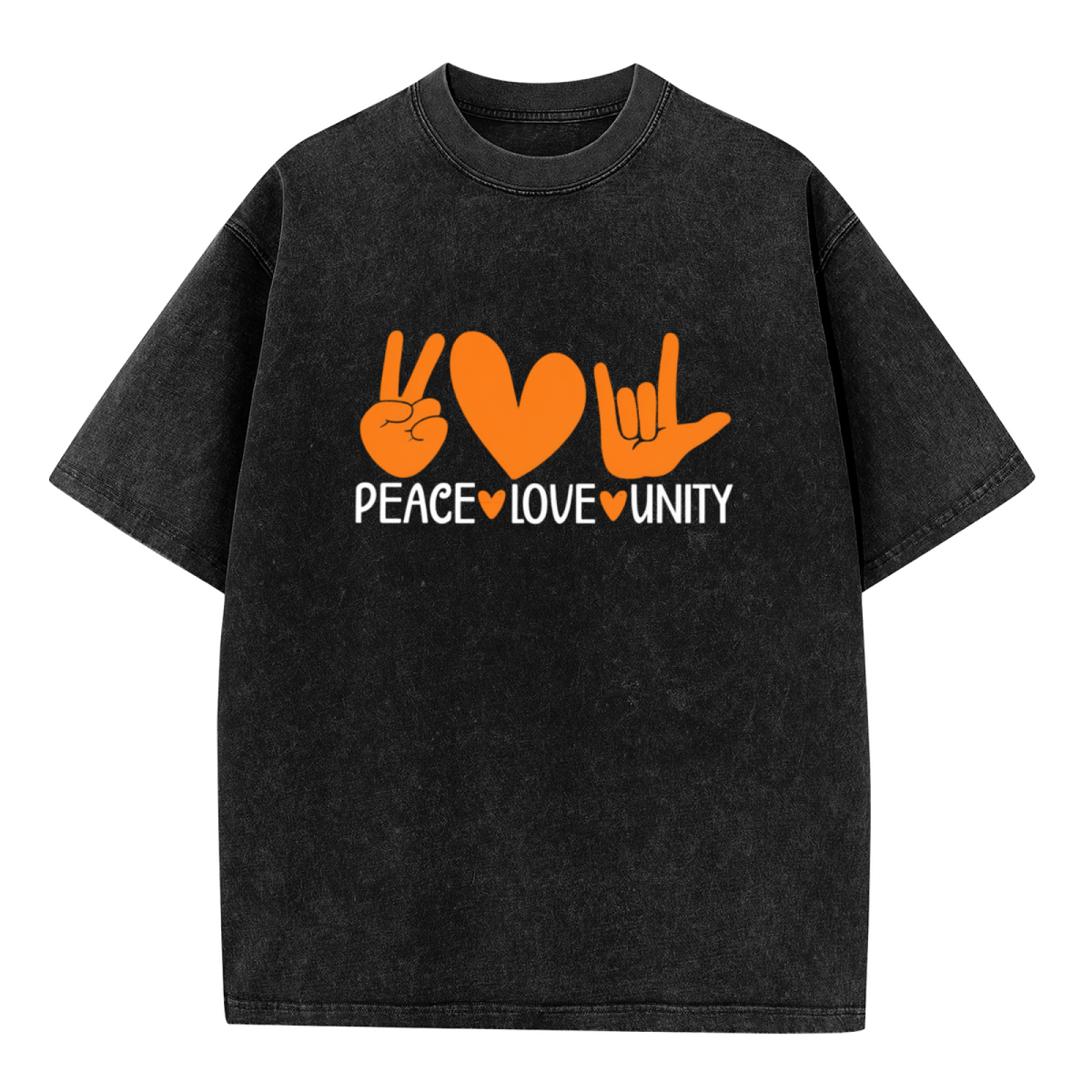 Peace Love Unity Sign Language washed graphic T-shirt product image