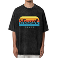 Retro Fourth Grade Teacher washed graphic T-shirt product image
