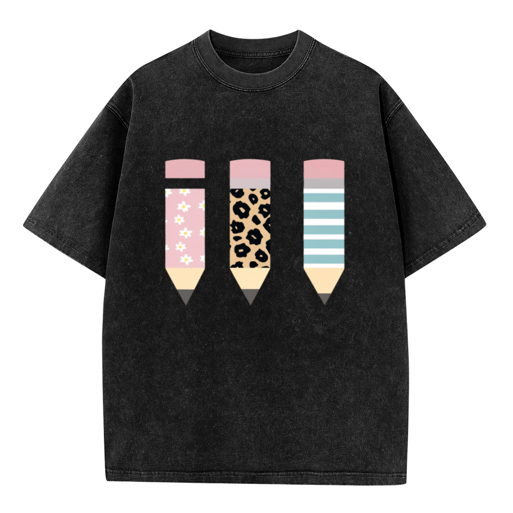 Floral Leopard Pencil washed graphic T-shirt product image