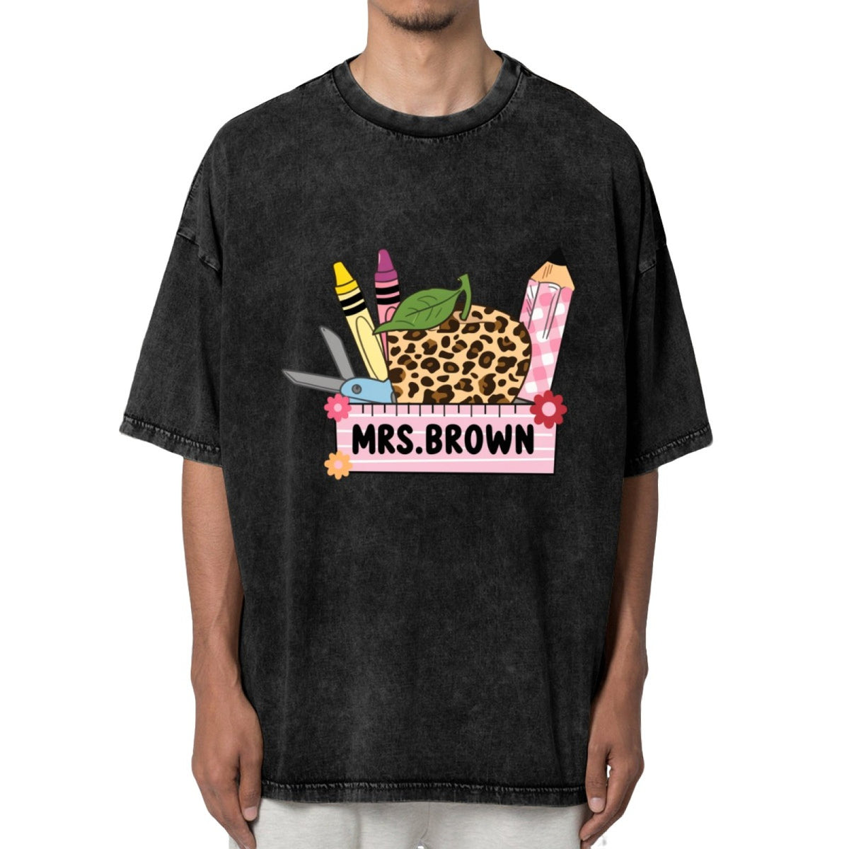 Teacher washed graphic T-shirt product image
