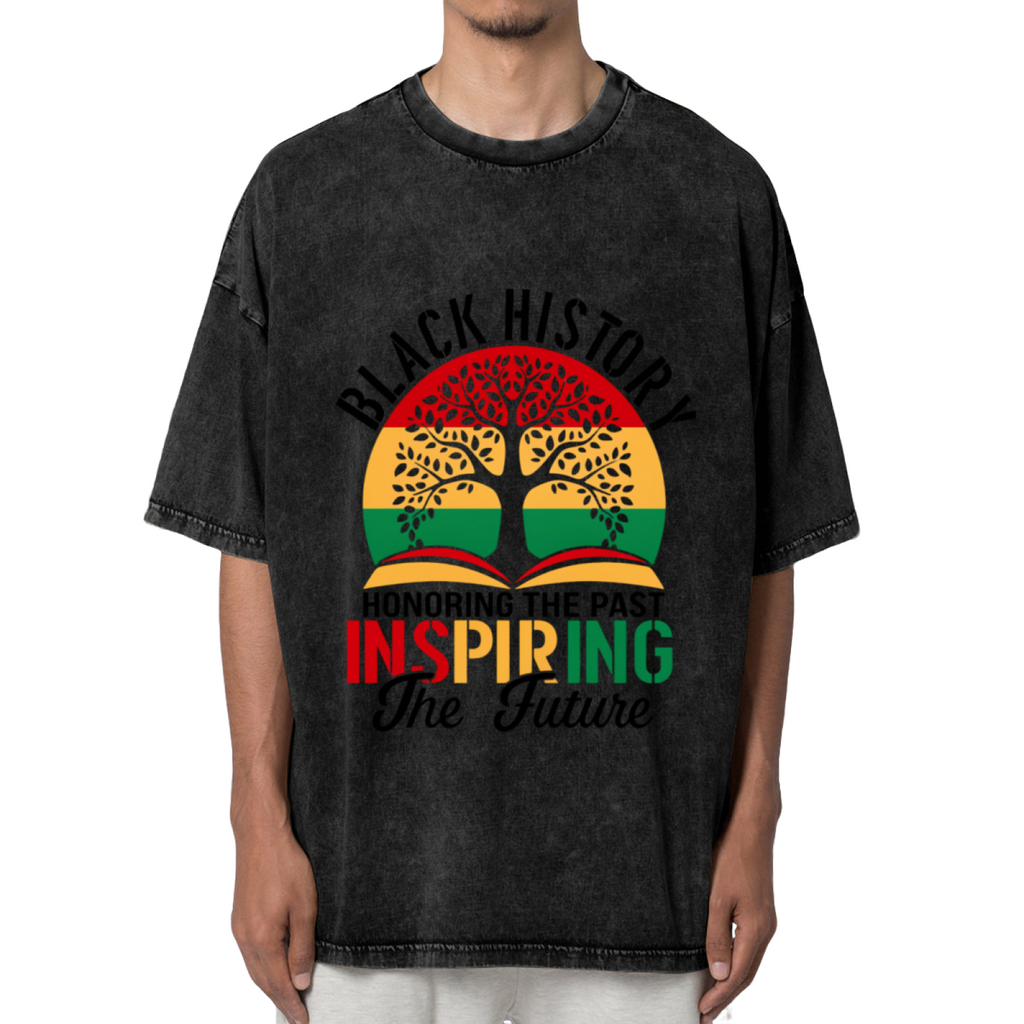 Black History Honoring The Past Inspiring The Future Teacher washed graphic T-shirt product image
