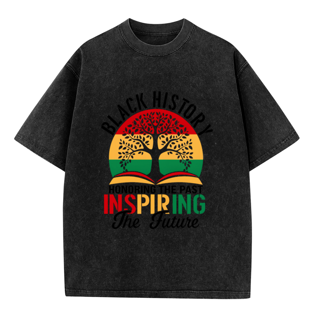 Black History Honoring The Past Inspiring The Future Teacher washed graphic T-shirt product image