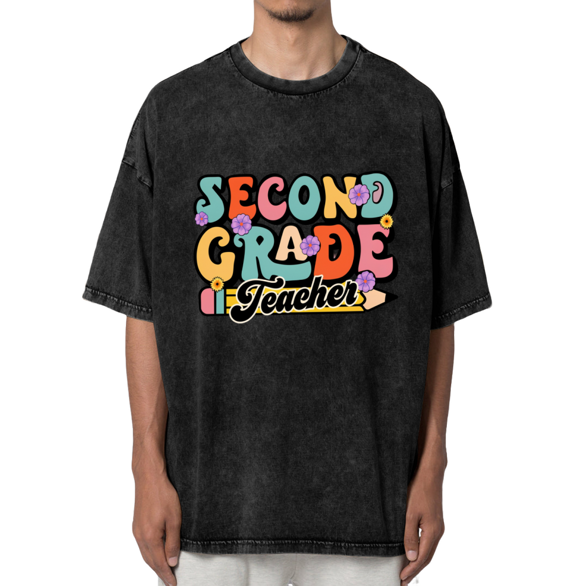 Second Grade Teacher washed graphic T-shirt product image