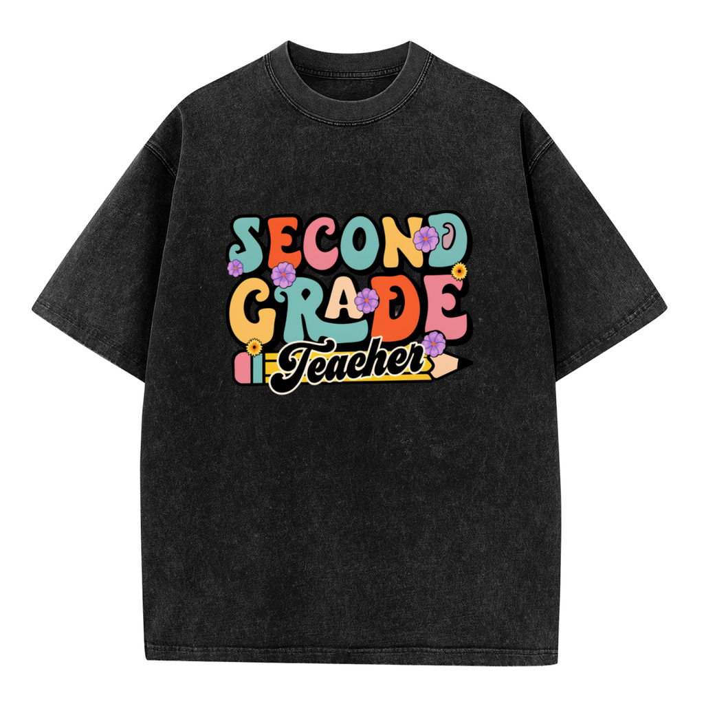 Second Grade Teacher washed graphic T-shirt product image