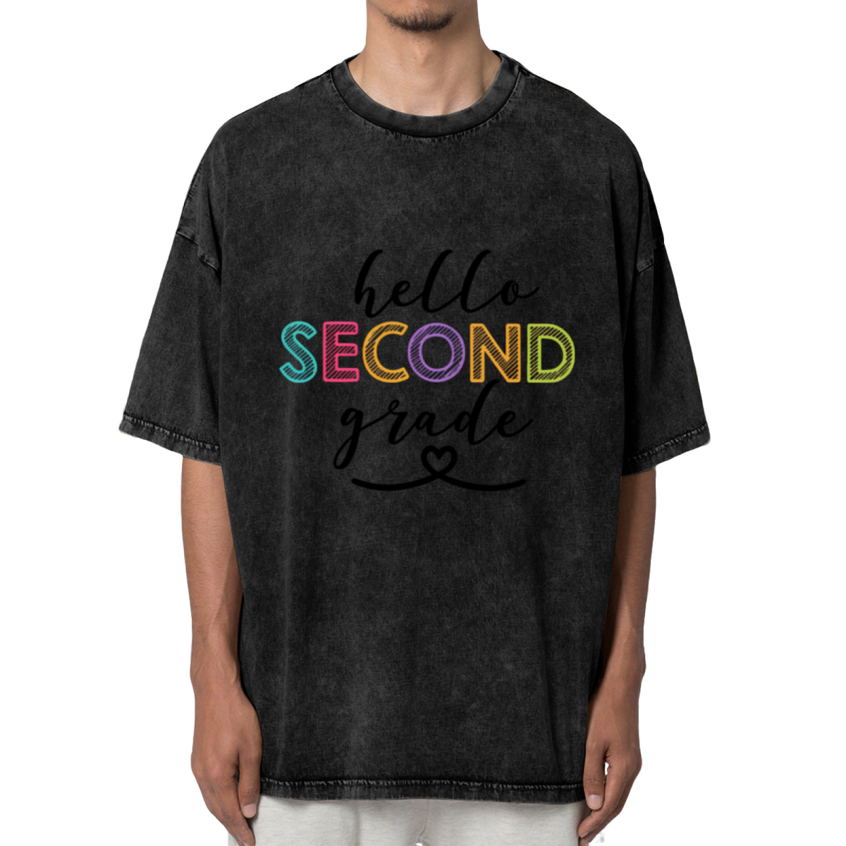 Hello Second Grade Kids washed graphic T-shirt product image