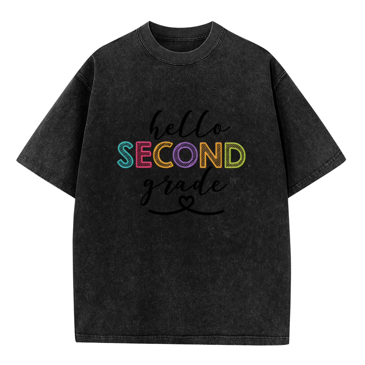 Hello Second Grade Kids washed graphic T-shirt product image