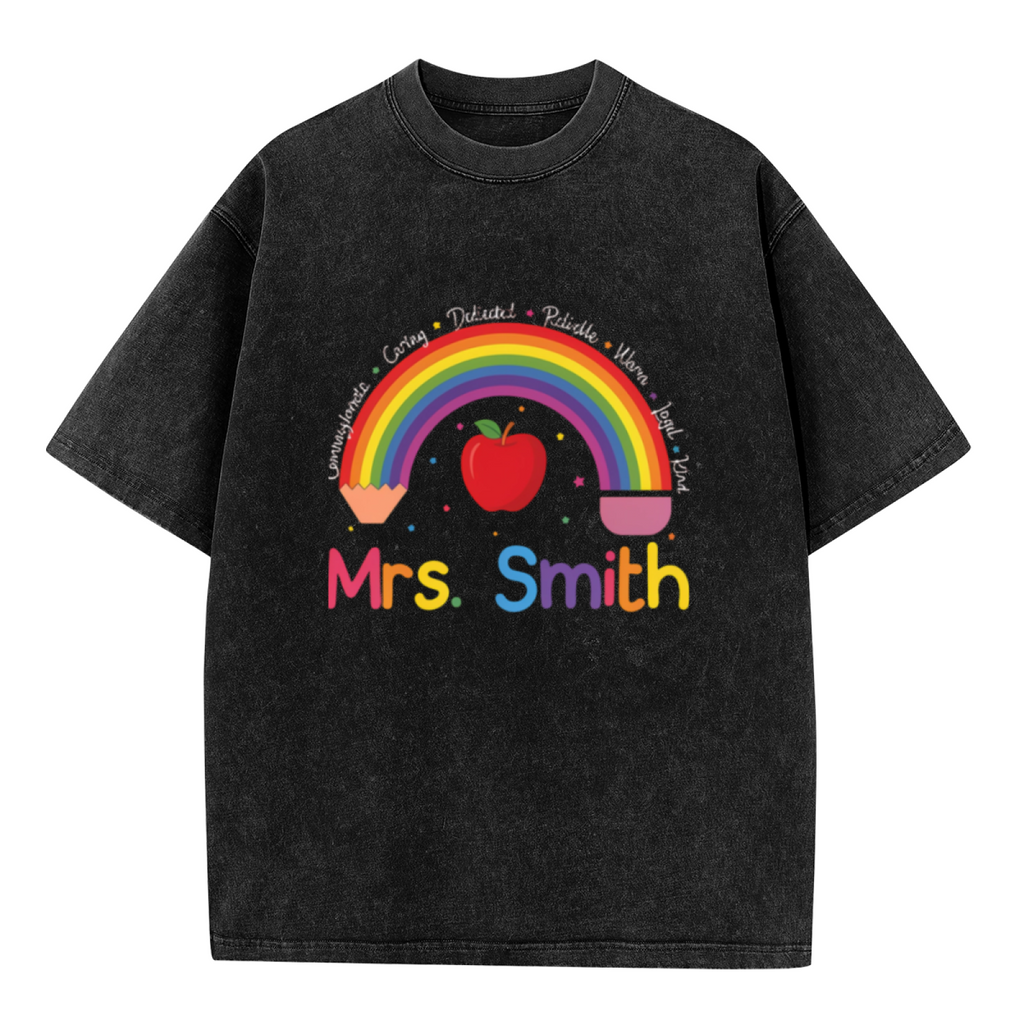 Custom Teacher washed graphic T-shirt product image