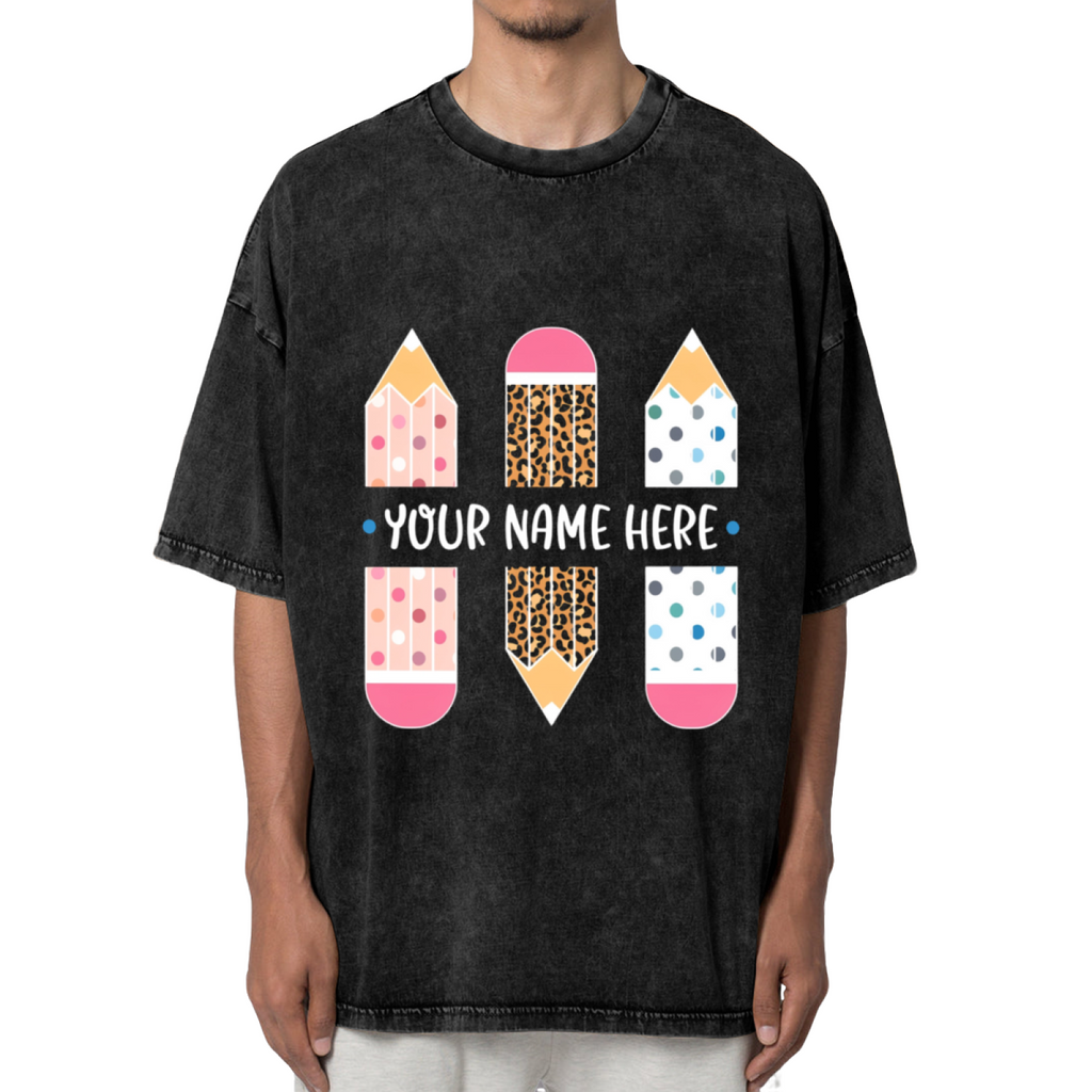 Custom Teacher Name washed graphic T-shirt product image