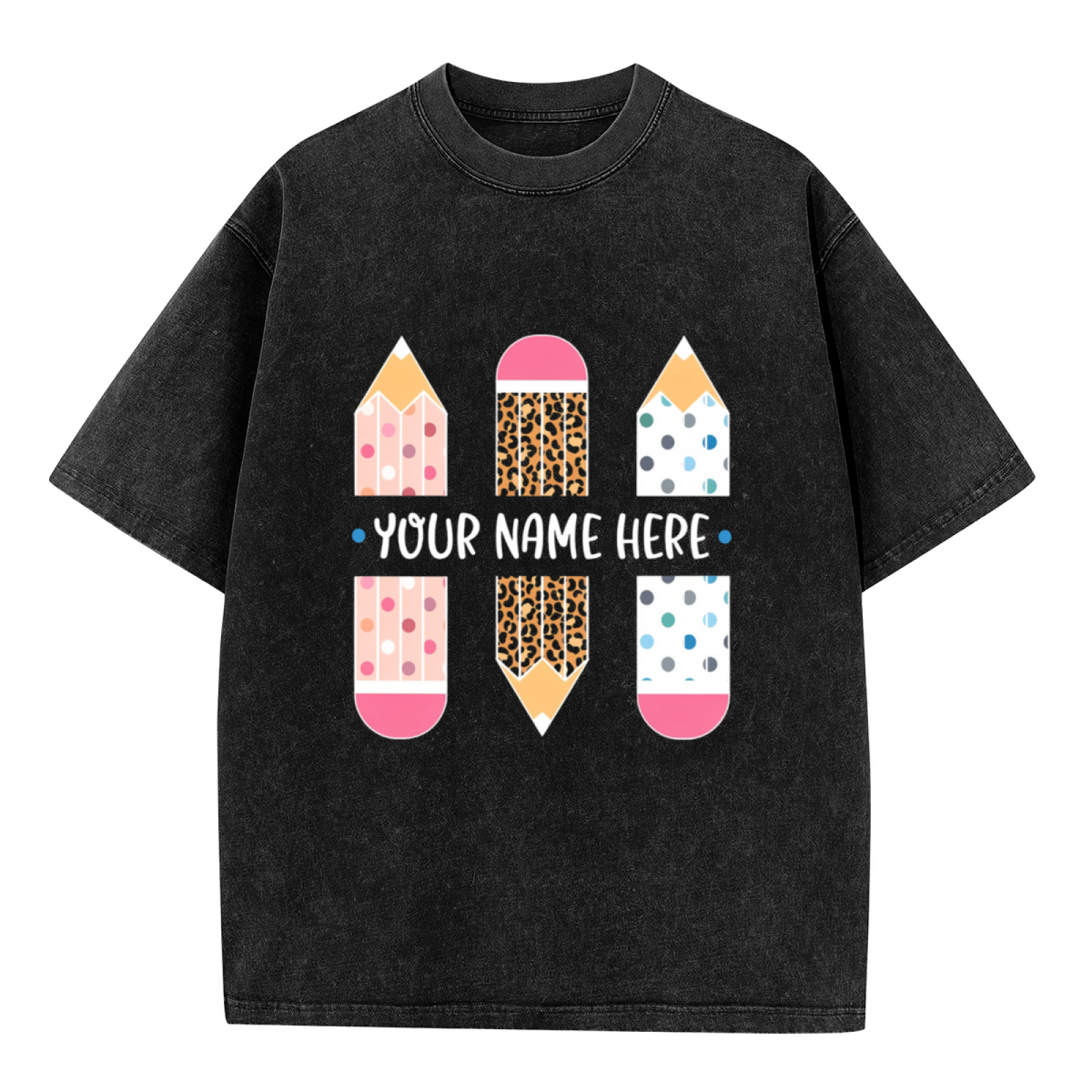 Custom Teacher Name washed graphic T-shirt product image