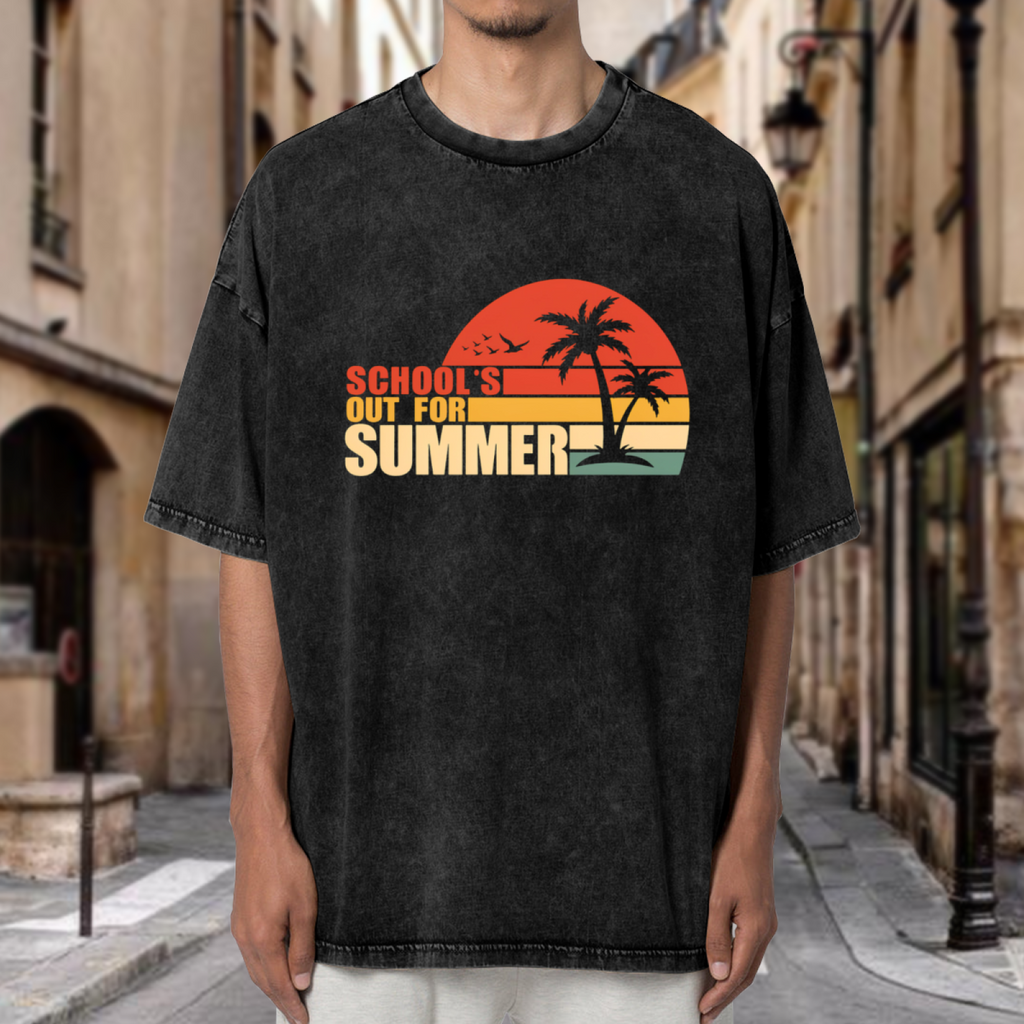 School's Out Summer Beach washed graphic T-shirt product image