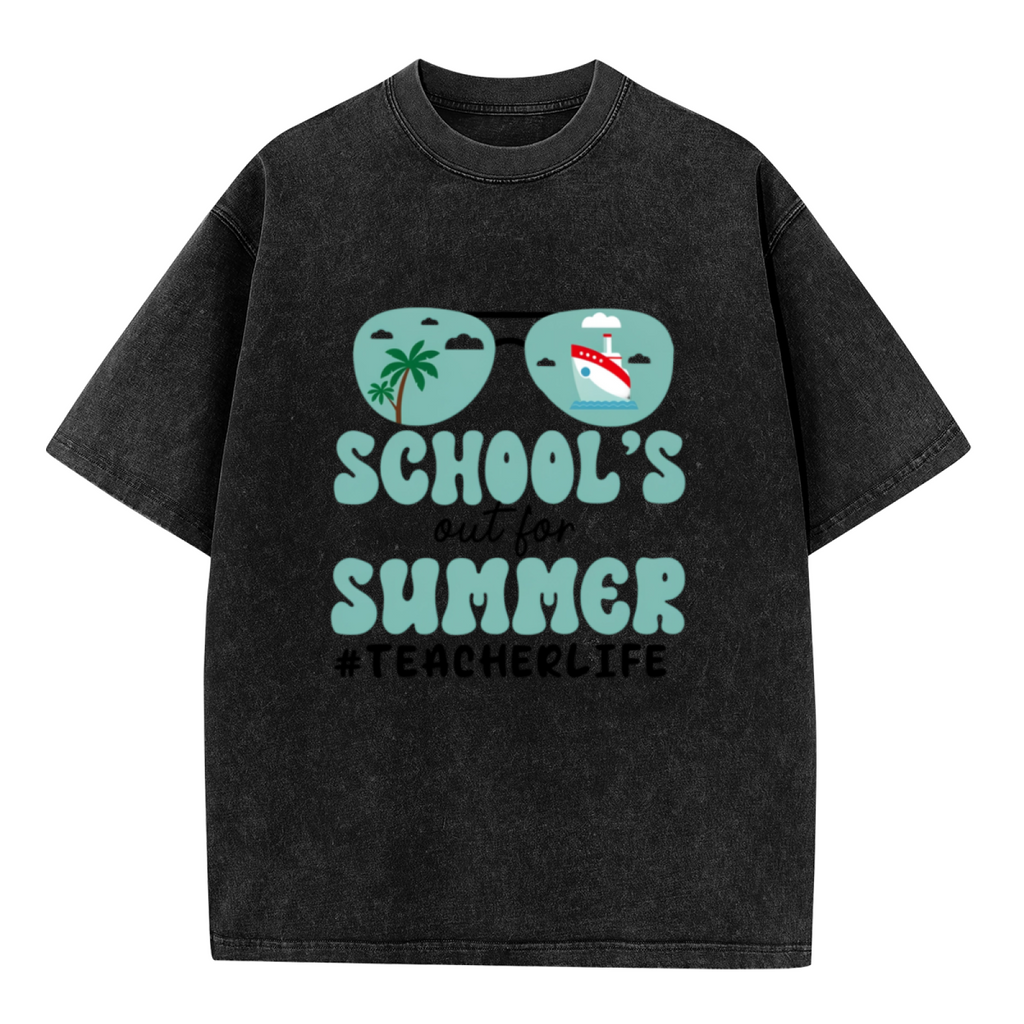 School's Out For Summer Teacher washed graphic T-shirt product image