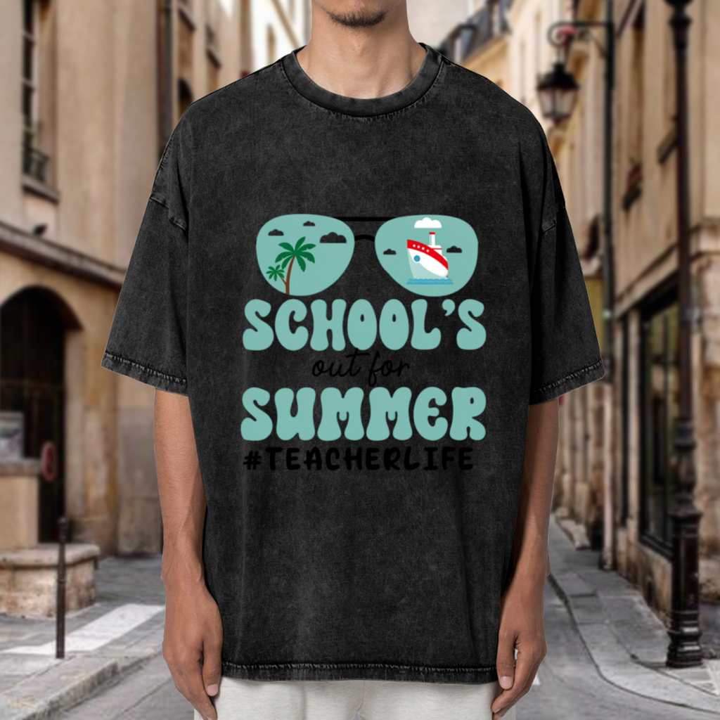 School's Out For Summer Teacher washed graphic T-shirt product image