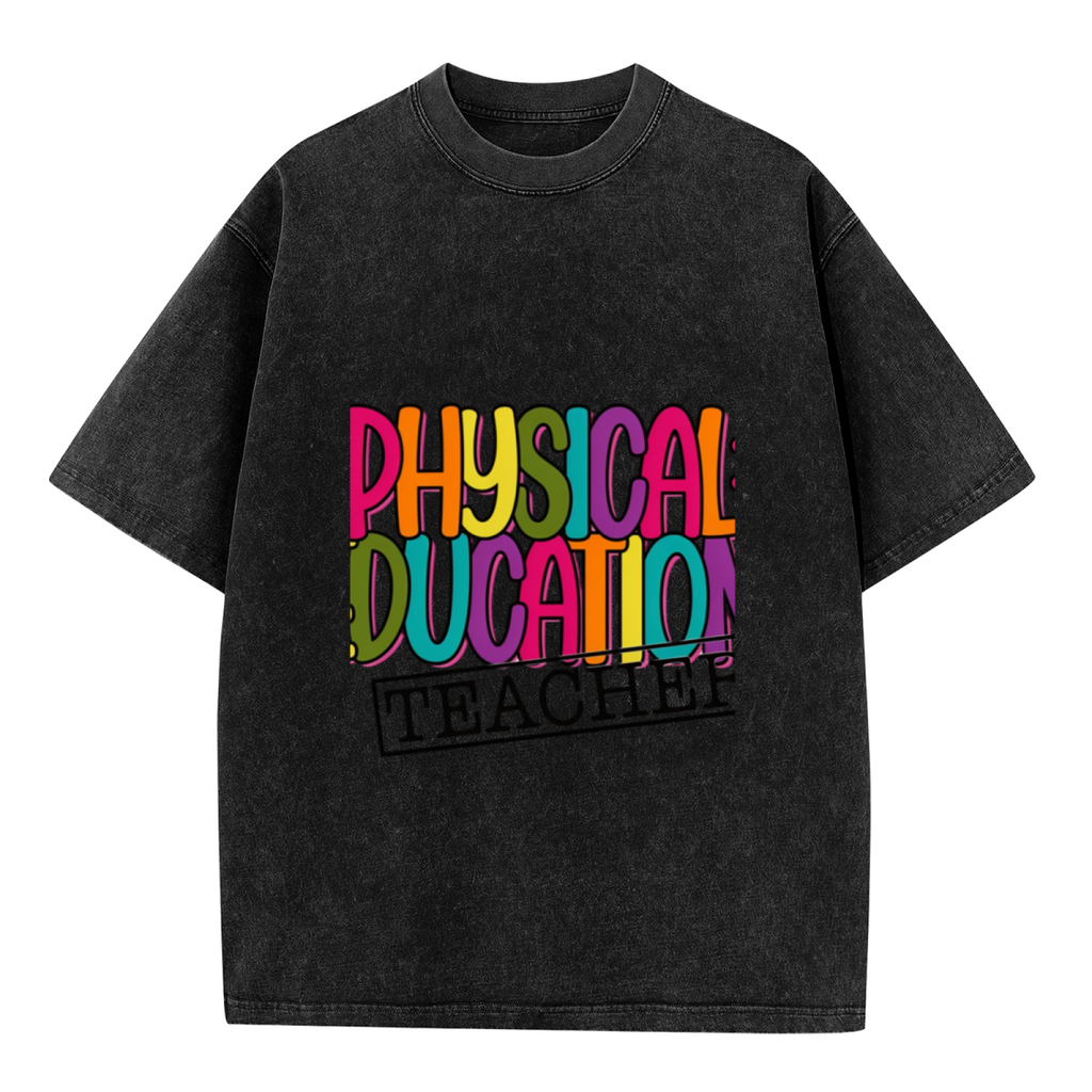 PE Teacher washed graphic T-shirt product image