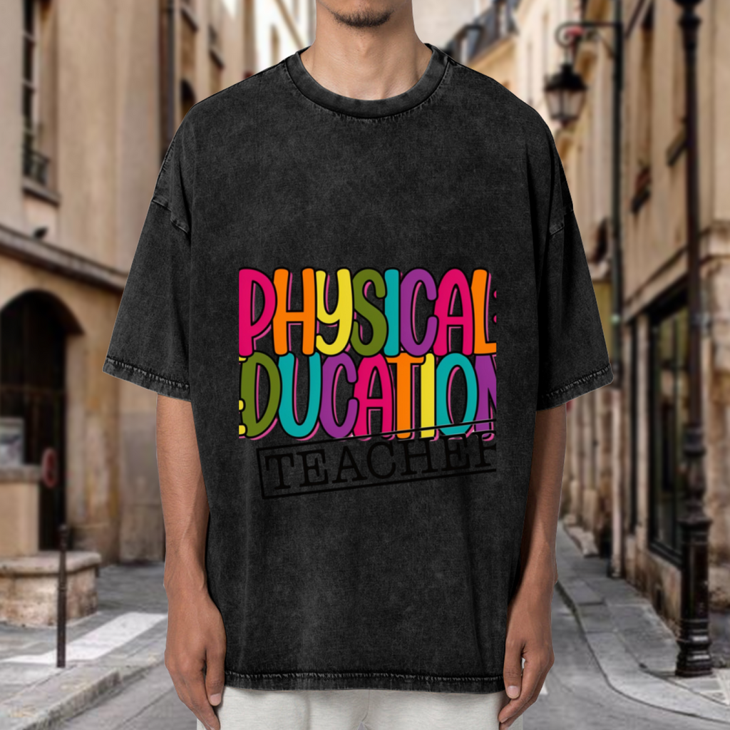 PE Teacher washed graphic T-shirt product image