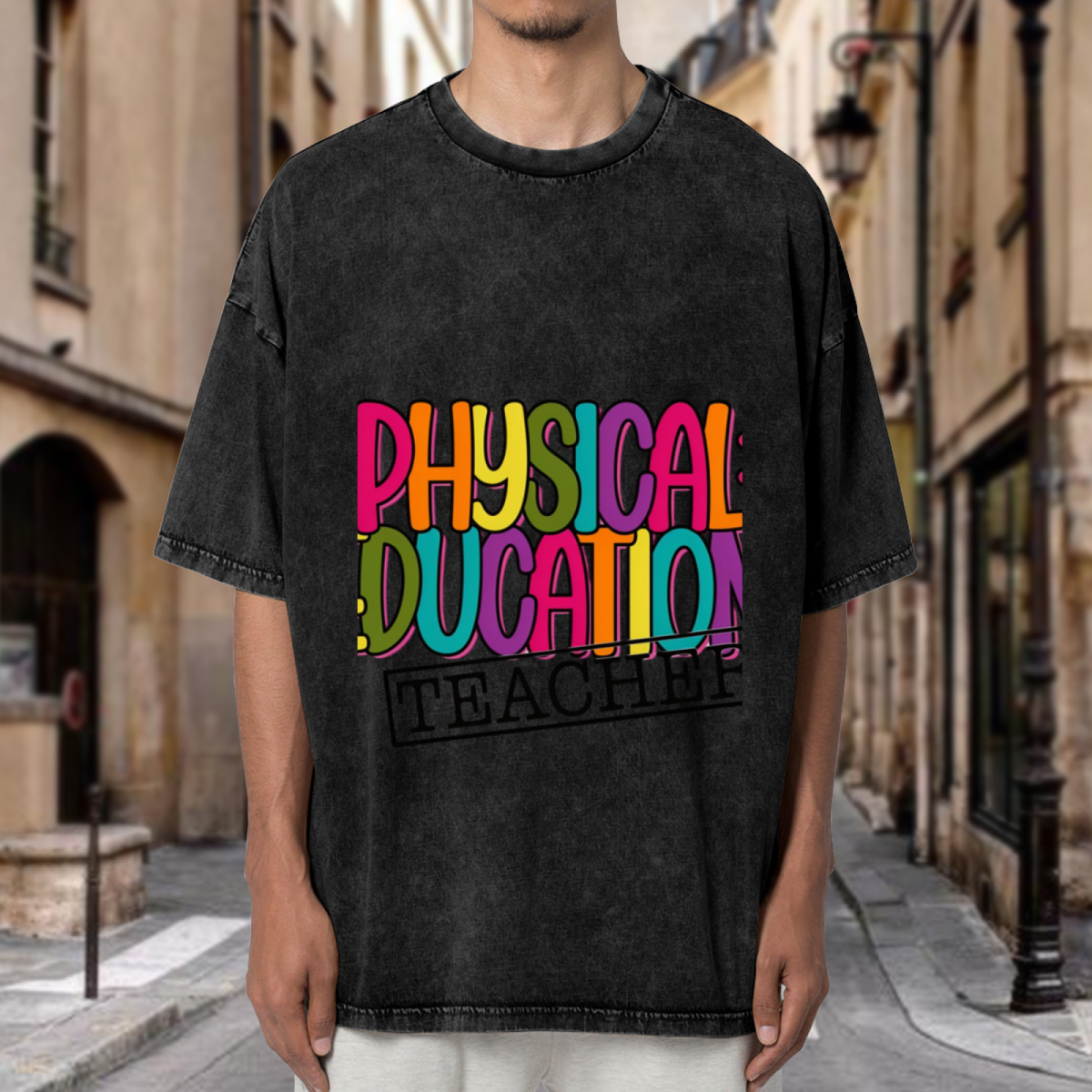 PE Teacher washed graphic T-shirt product image