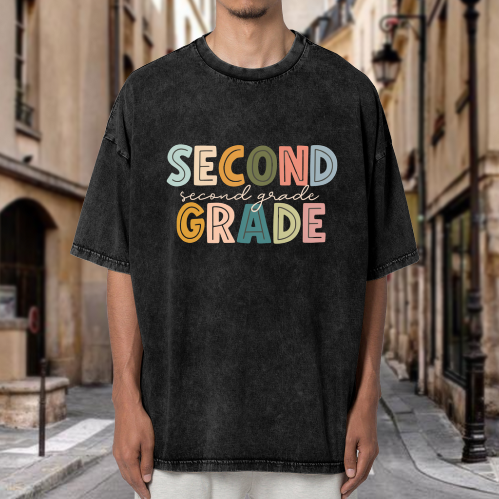 Second Grade Teacher washed graphic T-shirt product image