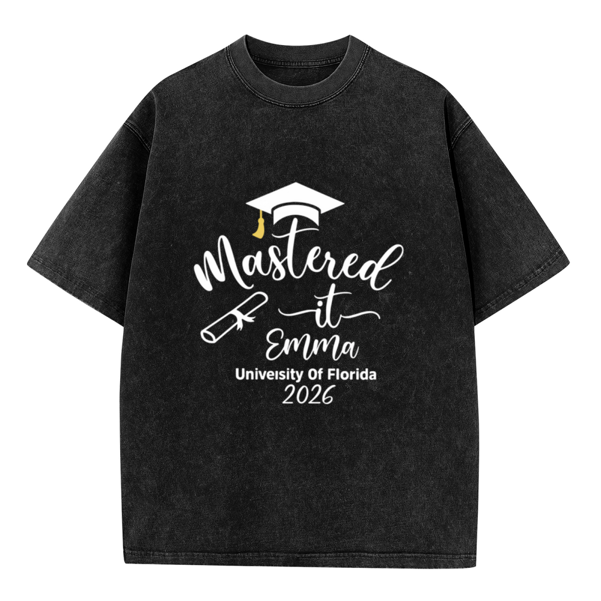 Custom Mastered It Grad washed graphic T-shirt product image