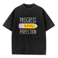 Progress Over Perfection Teacher washed graphic T-shirt product image