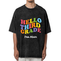 Custom Hello 3rd Grade Teacher washed graphic T-shirt product image