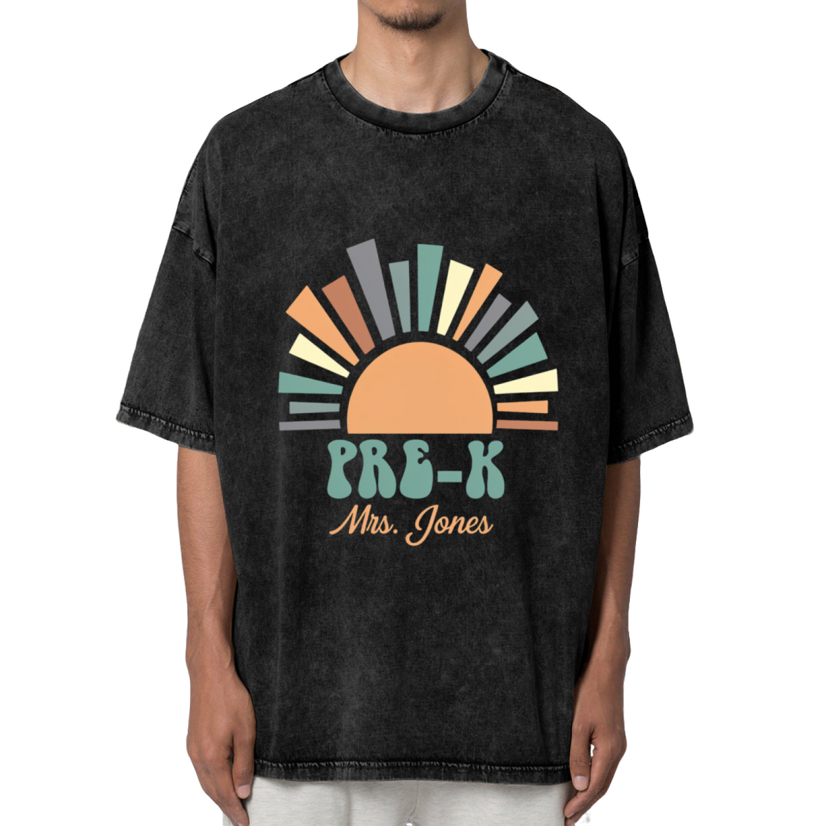 Custom PreK Teacher Shirts washed graphic T-shirt product image