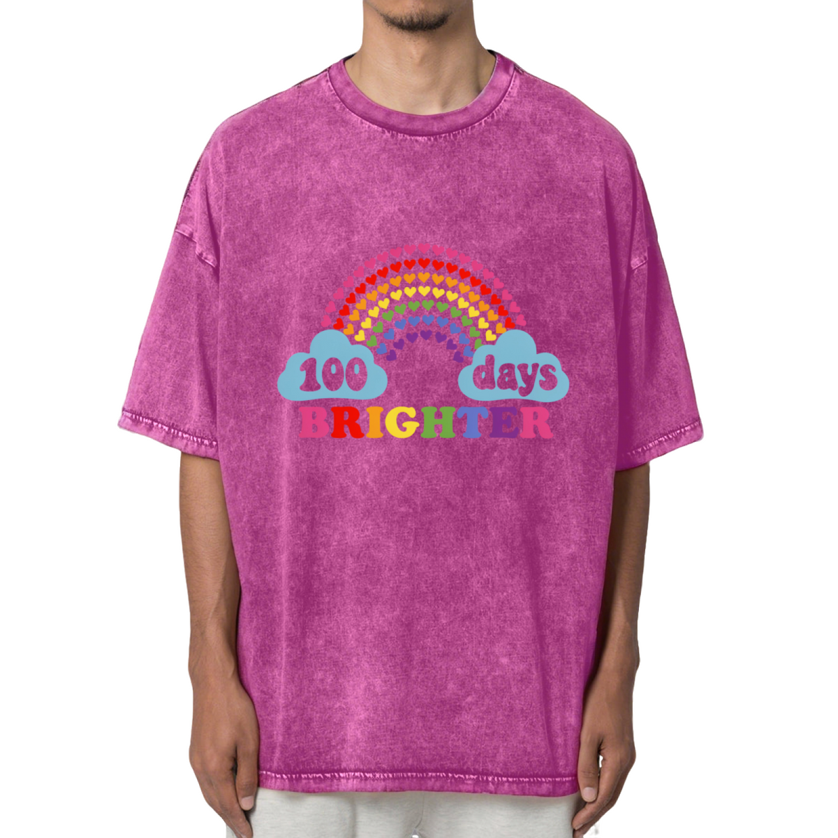 100 Days Brighter Washed Graphic T-Shirt