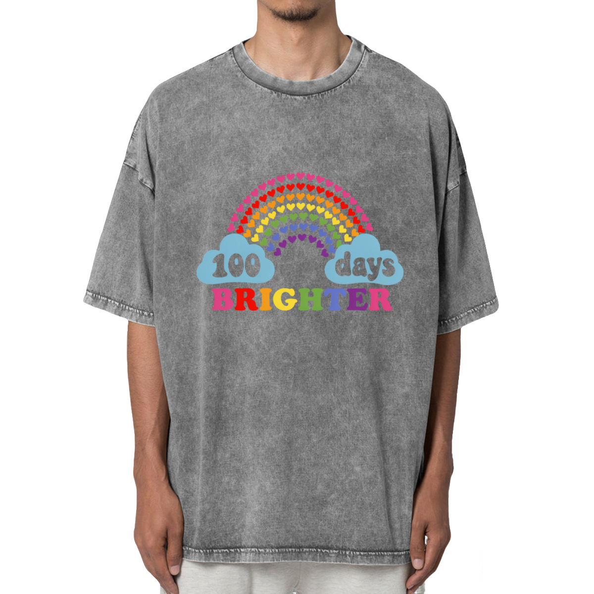 100 Days Brighter Washed Graphic T-Shirt
