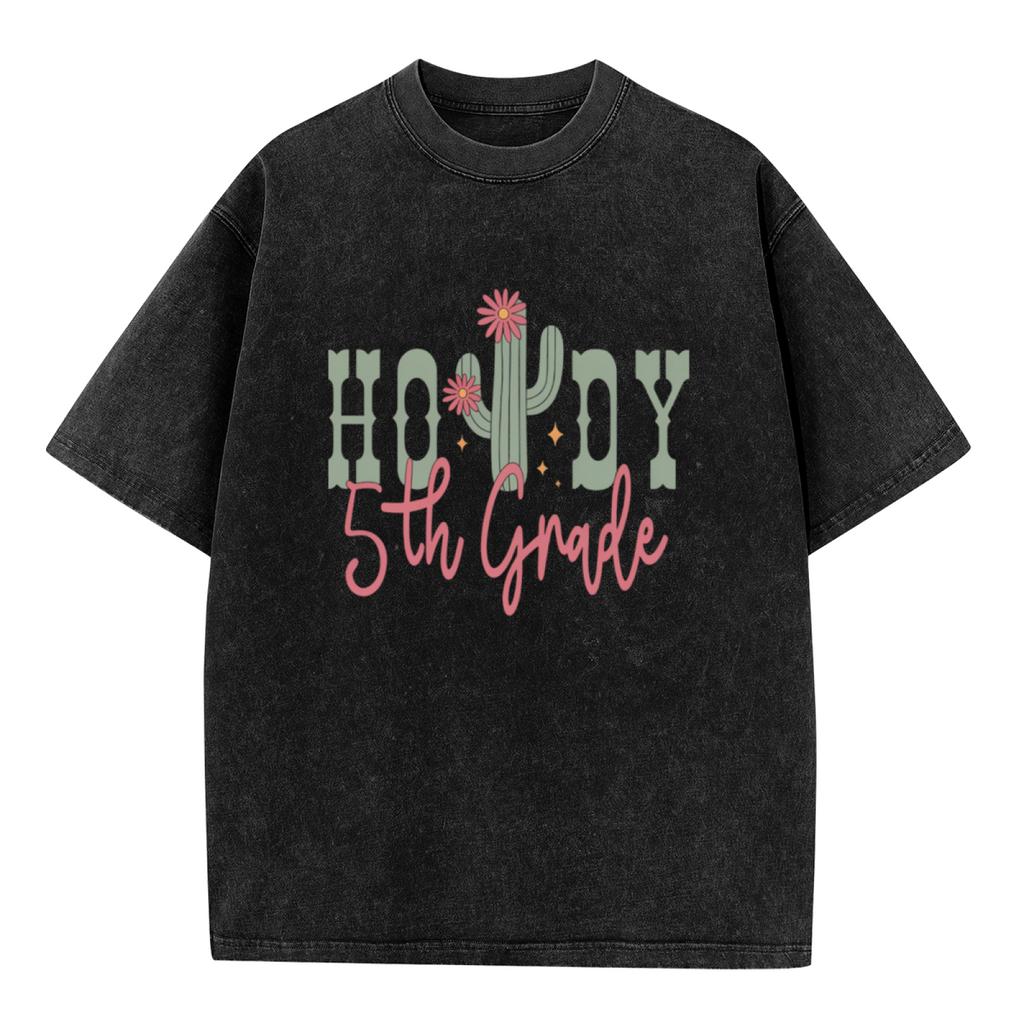 Howdy 5th Grade washed graphic T-shirt product image